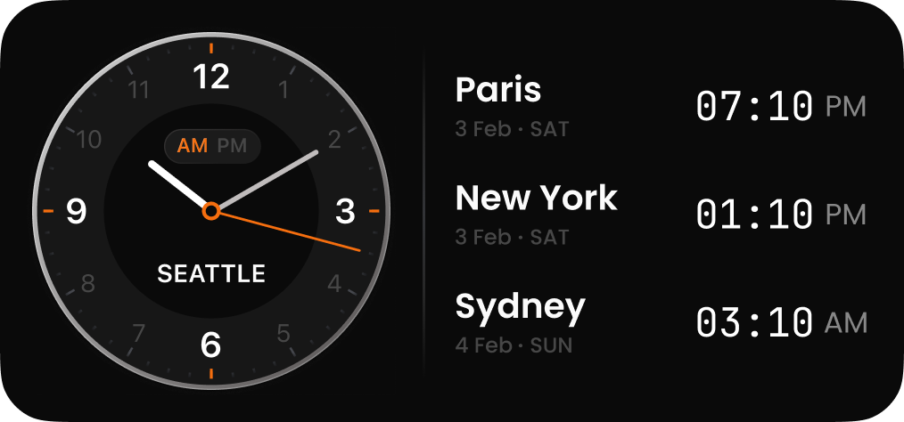 ScapeTZ analog clock widget medium
