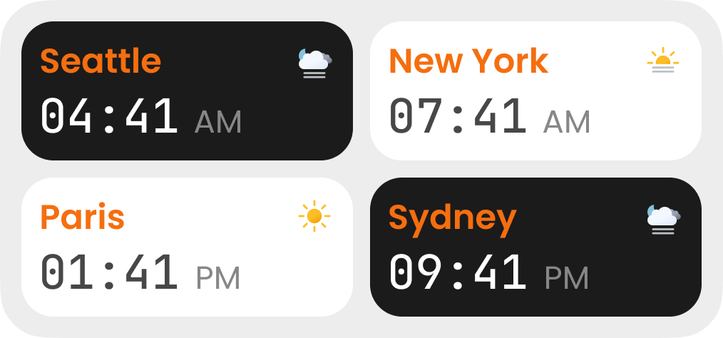 ScapeTZ metro widget medium light