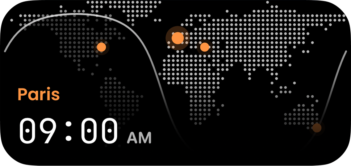 ScapeTZ world map widget, single city